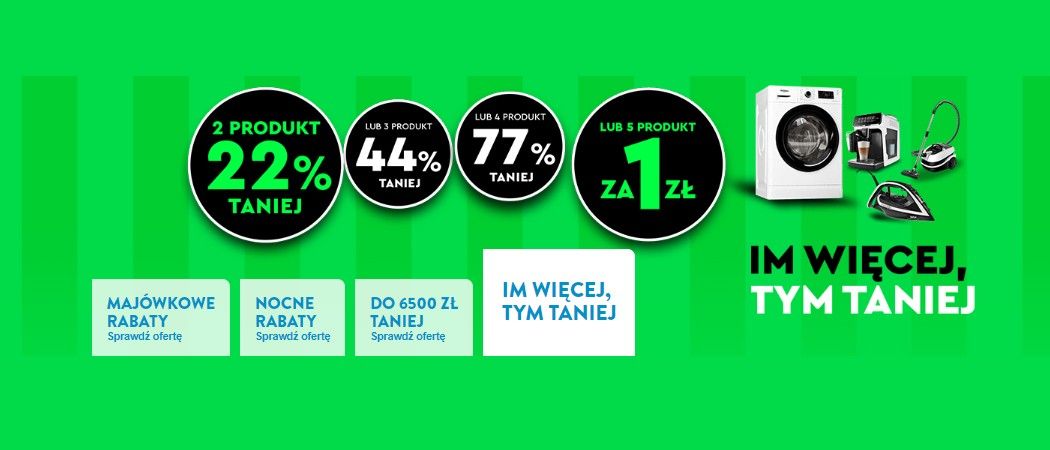 Promocja Ole Ole na AGD - kup wybrane AGD i zyskaj rabat na jeden z produkt&oacute;w lub piąty produkt za 1 zł!