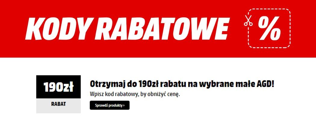 Kup promocyjny sprzęt małego AGD i odbierz do 190 zł dodatkowego rabatu w promocji Media Markt!