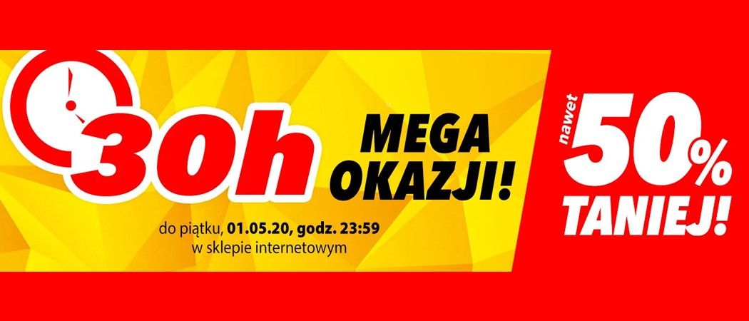 Promocja 30 H MEGA OKAZJI w Media Expert - kup wybrane AGD taniej z kodem rabatowym!