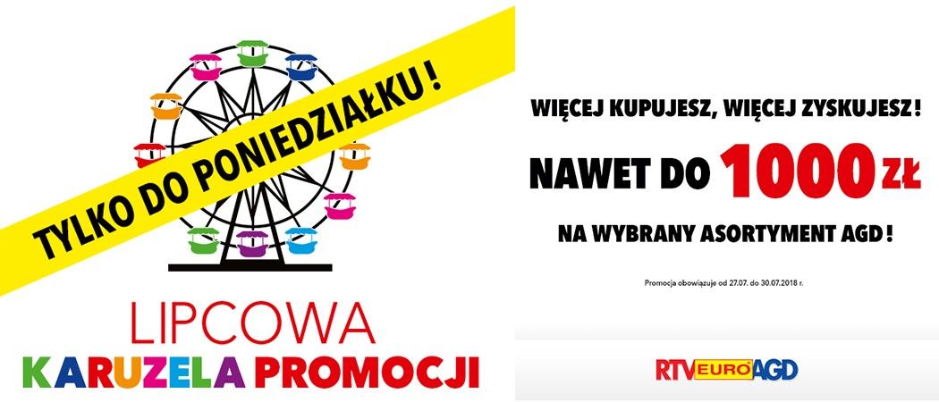Promocja na wybrane AGD w RTV EURO AGD - kup wybrane AGD z rabatem nawet do 1000 zł!