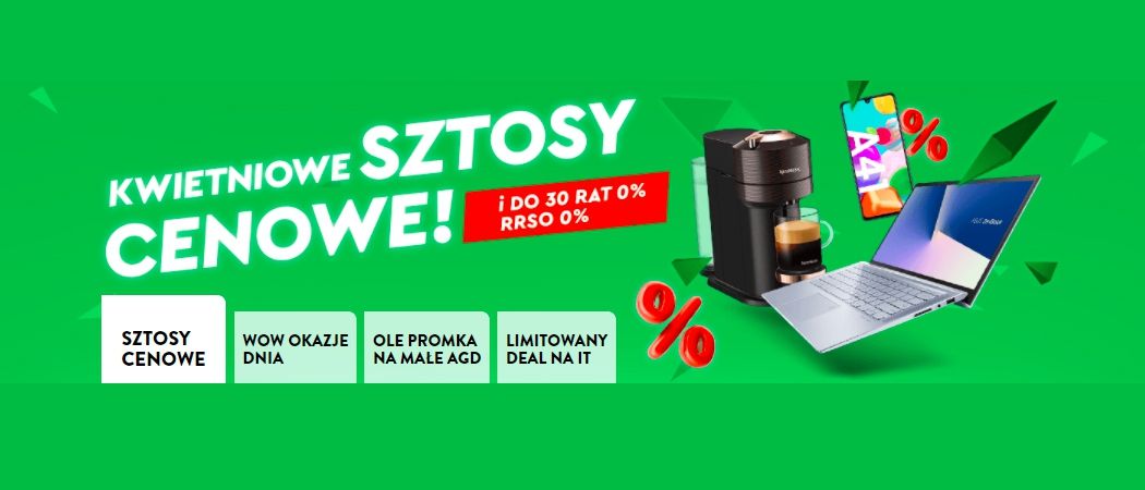 Promocja KWIETNIOWE SZTOSY CENOWE w Ole Ole - kup jeszcze taniej promocyjne AGD!
