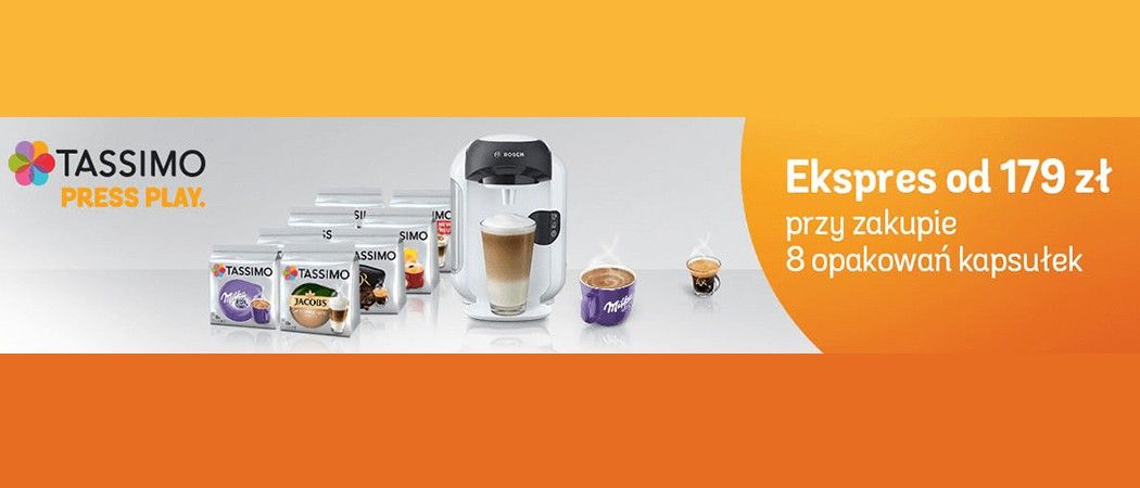 Promocja w RTV EURO AGD - kup 8 opakowań kawy, a ekspres Tassimo kupisz już od 189 zł!