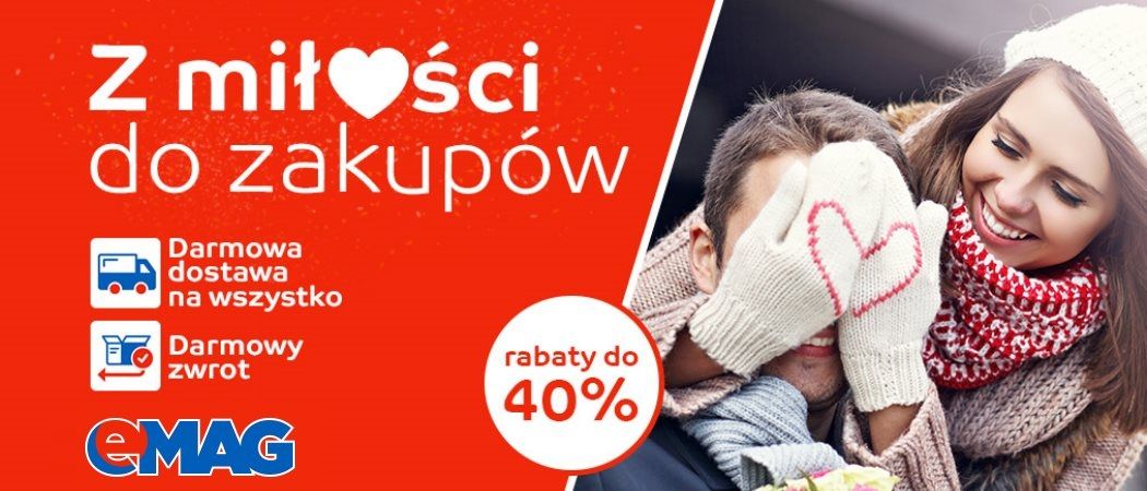 Promocja AGD w eMAG (sklep zamknięty) Promocja eMAG - nawet 40% zniżki na sprzęt AGD na Walentynki! Promocja eMAG - nawet 40% zniżki na sprzęt AGD na Walentynki!