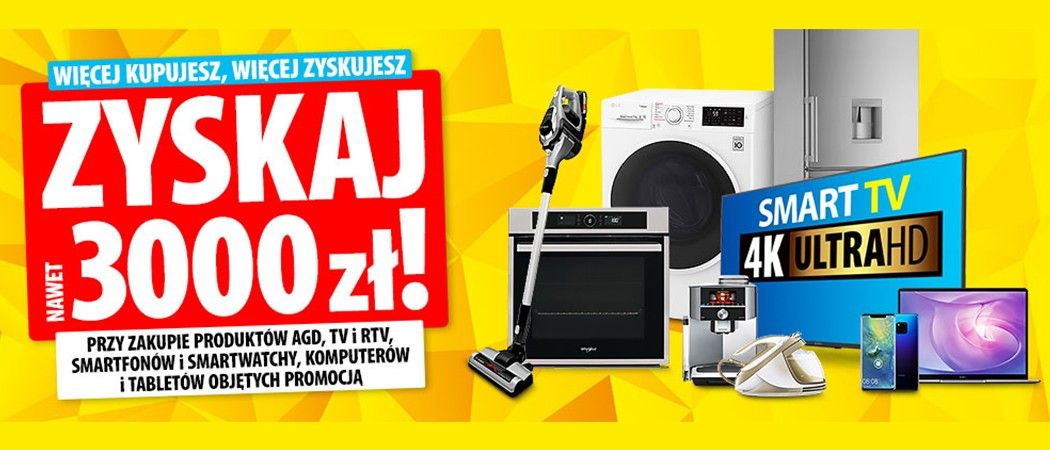 Promocja "Więcej kupujesz, więcej zyskujesz" w Media Expert - kup wybrany sprzęt i odbierz nawet do 3000 zł rabatu!
