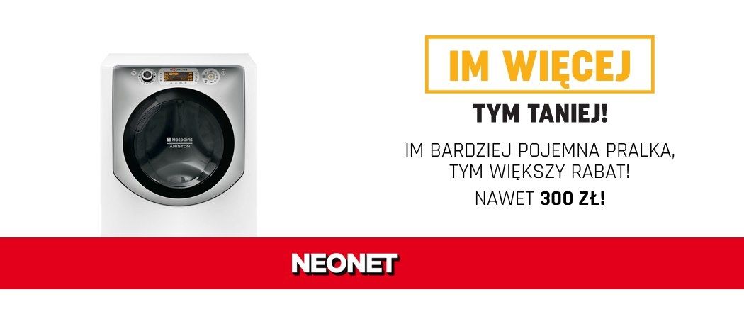 Promocja na pralki w NEONET - odbierz zniżkę na pralkę!