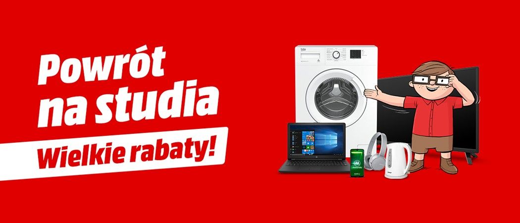 Kup wybrany sprzęt i odbierz dodatkową zniżkę w promocji "Powr&oacute;t na studia" w Media Markt!