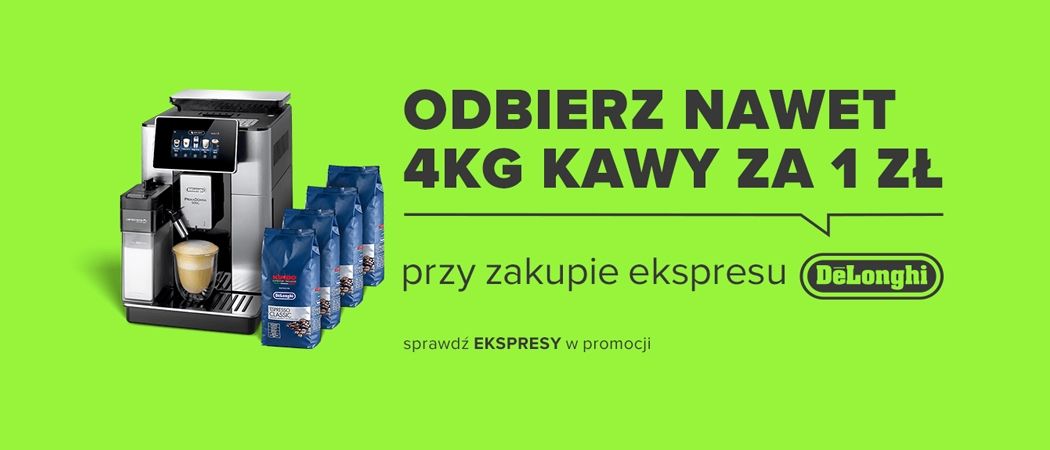 Promocja na ekspresy w Neonet - kup wybrany ekspres i zyskaj nawet do 4 kg kawy w prezencie za 1 zł!