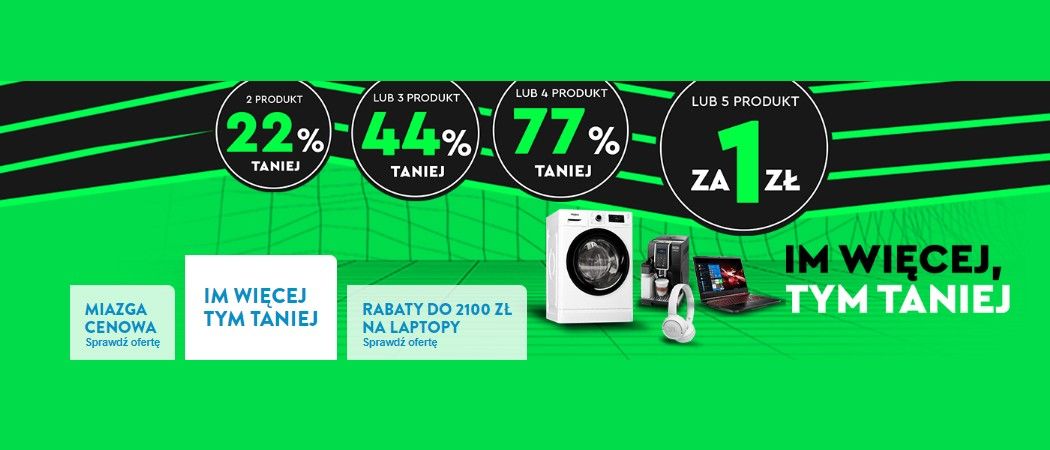 Promocja IM WIĘCEJ, TYM TANIEJ w Ole Ole - kup promocyjne AGD i zyskaj rabat na jeden ze sprzęt&oacute;w!