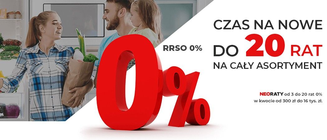 Kup dowolny sprzęt AGD na nawet 20 darmowych rat w promocji ratalnej w Neo24!