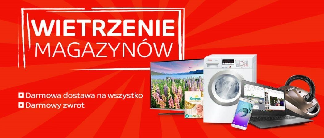 Promocja AGD w eMAG (sklep zamknięty) Wietrzenie magazynów eMAG - kup AGD do 55% taniej z darmową dostawą! Wietrzenie magazynów eMAG - kup AGD do 55% taniej z darmową dostawą!