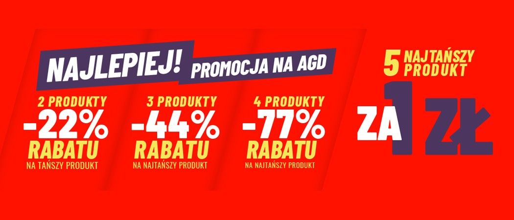 Promocja Neo24 na AGD - kup wybrane AGD i odbierz rabat na jeden ze sprzęt&oacute;w lub piąty sprzęt za 1 zł!