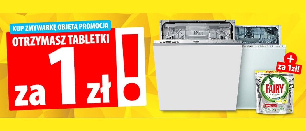 Kup wybraną zmywarkę i odbierz w prezencie tabletki za 1 zł w promocji Media Expert!