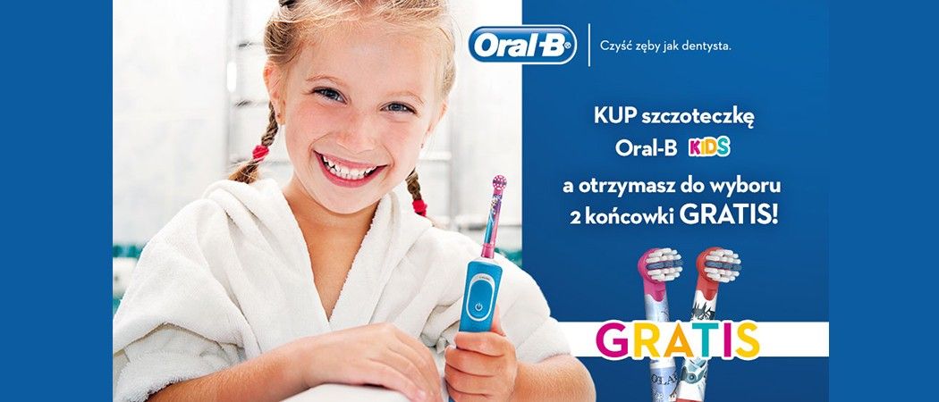 Kup wybraną szczoteczkę ORAL-B i odbierz w prezencie opakowanie 2 końc&oacute;wek ORAL-B w promocji Media Expert!