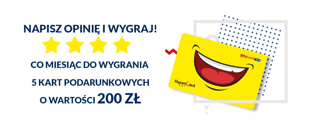Dodaj opinię o sprzęcie AGD i wygraj 200 zł na karcie podarunkowej w RTV EURO AGD!