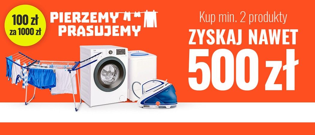 Promocja na pralki, suszarki i żelazka w Neo24 - kup promocyjne sprzęty z rabatem nawet do 500 zł!
