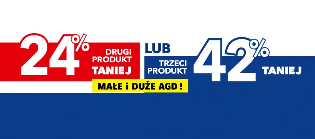 Promocja na AGD w RTV EURO AGD - drugi produkt 24% taniej, trzeci produkt 42% taniej!