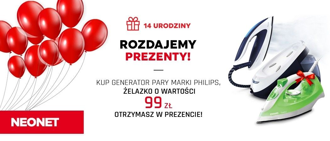 Promocja na generatory pary PHILIPS w NEONET - odbierz żelazko gratis!