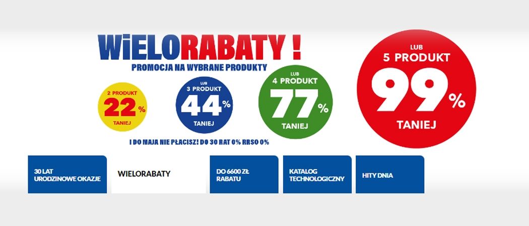 Promocja WIELORABATY w RTV EURO AGD - kup wybrane AGD i zyskaj rabat na jeden z produkt&oacute;w!