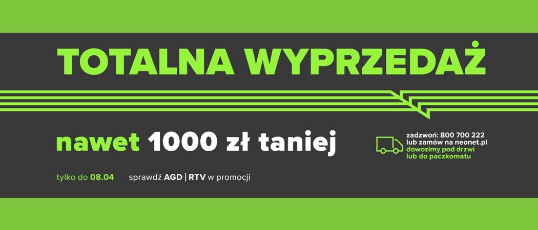 Promocja TOTALNA WYPRZEDAŻ w Neonet - kup promocyjne AGD taniej z kodem rabatowym!