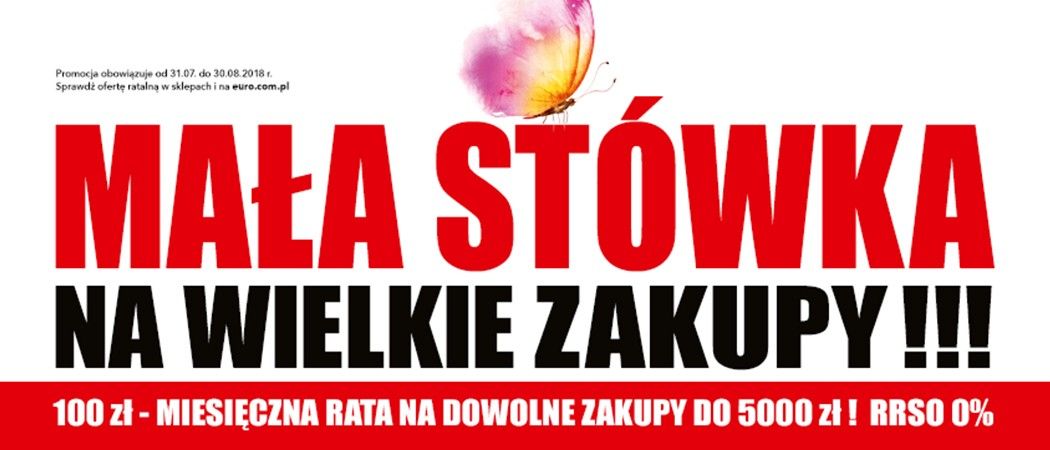 Promocja ratalna w RTV EURO AGD - miesięczna rata 100 zł na zakupy do 5000 zł!