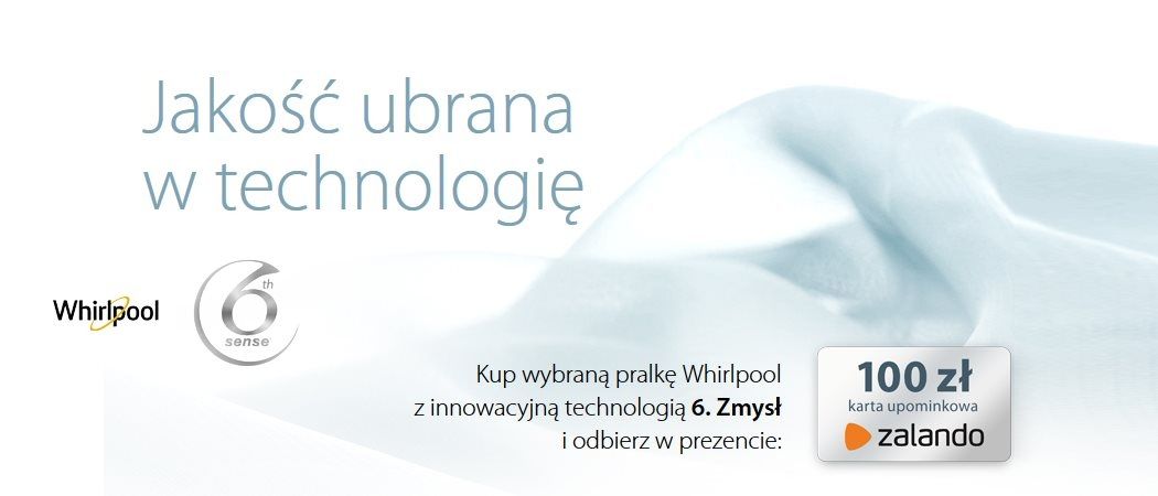 Promocja na pralki Whirlpool - do AGD bony Zalando gratis!