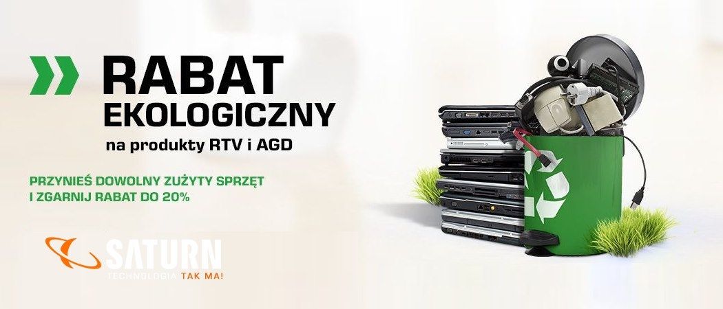 Promocja AGD w Saturn (sklep zamknięty) Przynieś stary sprzęt i odbierz zniżkę na AGD w SATURN! Przynieś stary sprzęt i odbierz zniżkę na AGD w SATURN!
