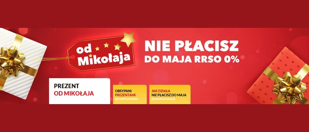 Kup promocyjny sprzęt na dogodne raty 0% i zacznij spłacać dopiero w maju w promocji "Od Mikołaja" w RTV EURO AGD!