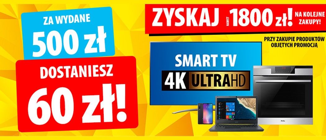 Kup wybrane sprzęty i zyskaj do 1800 zł na kolejne zakupy w promocji Media Expert!