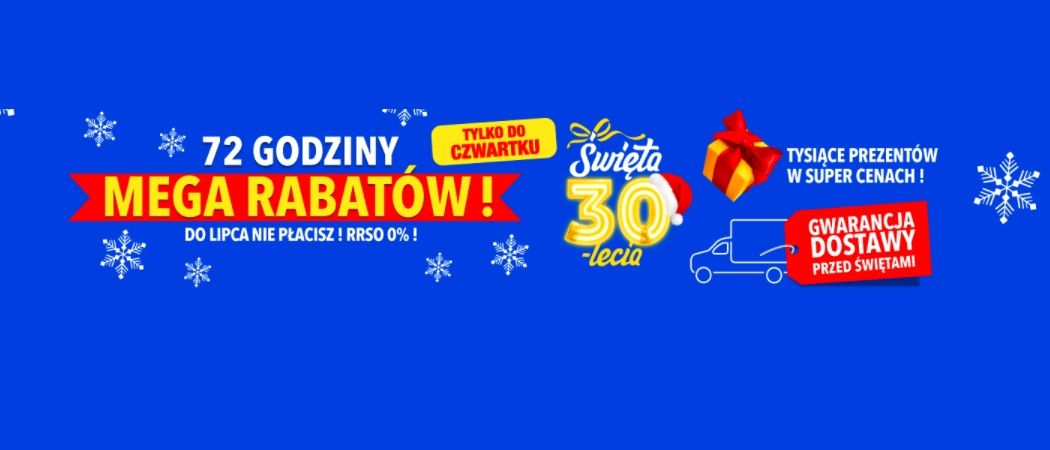 Promocja 72 GODZINY MEGA RABAT&Oacute;W w RTV EURO AGD - kup jeszcze taniej wybrane AGD!