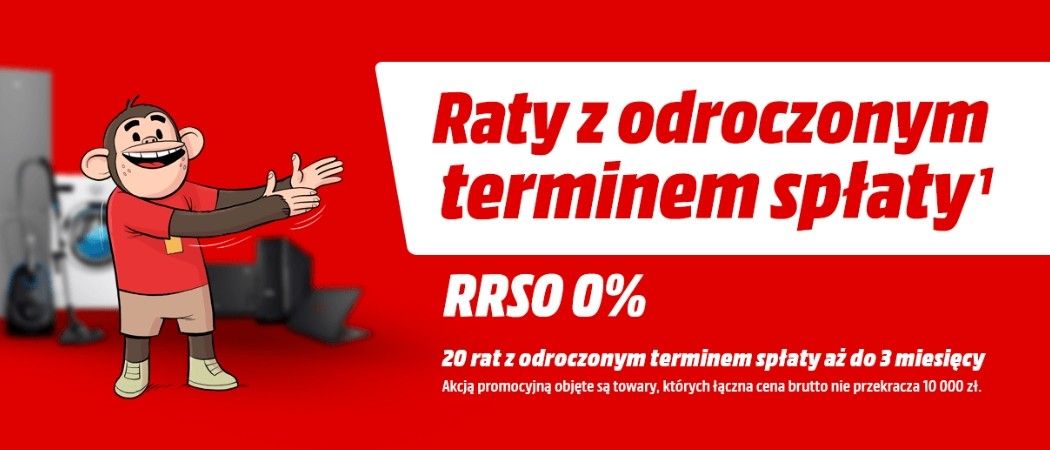Promocja na darmowe raty z odroczeniem spłaty na AGD w Media Markt!