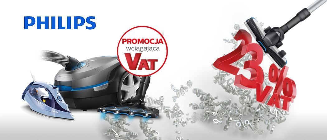 Philips "Promocja wciągająca VAT" - kup odkurzacz lub żelazako i odbierz zwrot VAT!