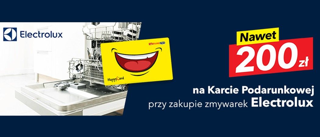 Promocja w RTV EURO AGD - kup wybraną zmywarkę ELECTROLUX i odbierz do 200 zł na karcie podarunkowej!