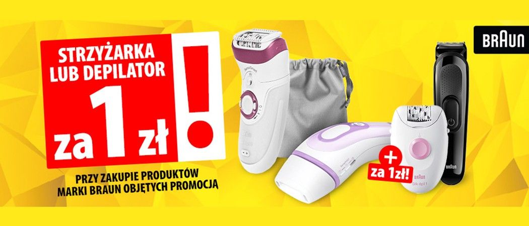 Promocja BRAUN w Media Expert - kup wybrany produkt małego AGD i zyskaj strzyżarkę lub depilator za 1 zł!