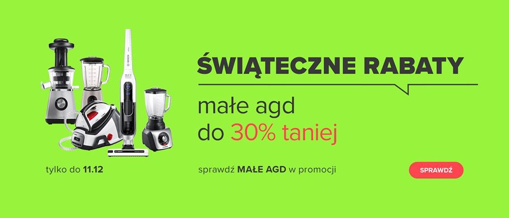 Kup wybrany sprzęt małego AGD i zyskaj do 30% rabatu w promocji "Świąteczne rabaty" w Neonet!