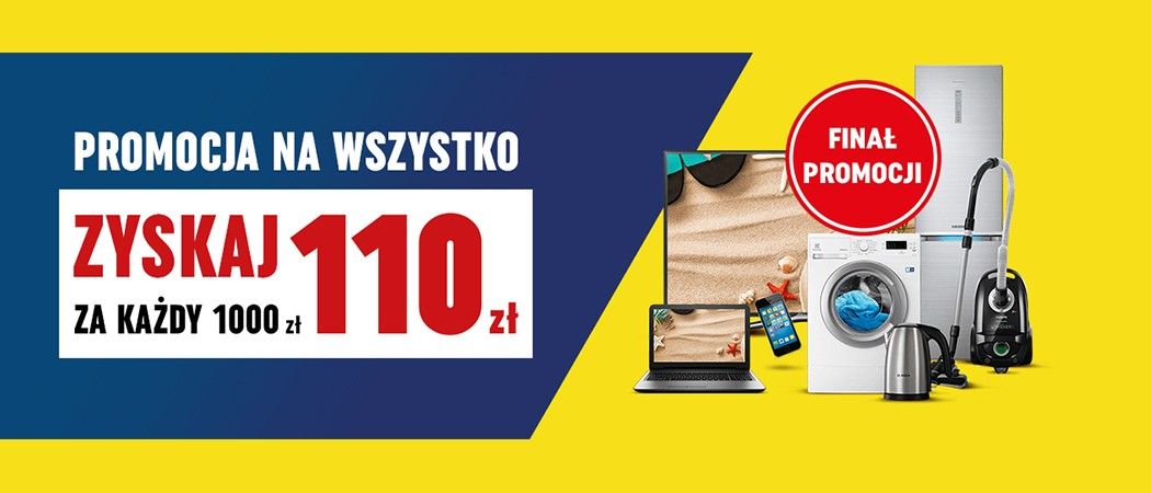 Zyskaj 110 zł za kazdy wydany 1000 zł na AGD w sklepach NEONET!
