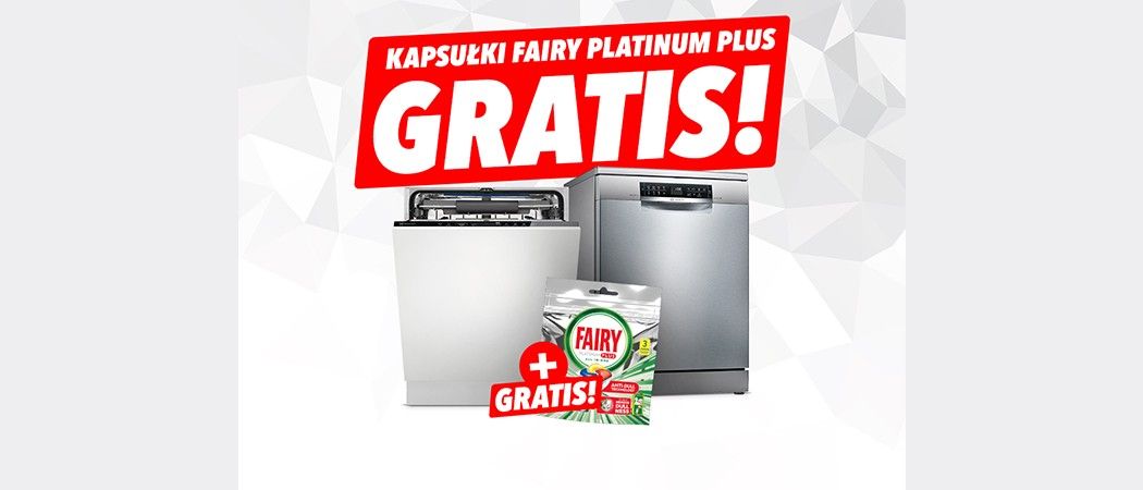 Kup promocyjną zmywarkę i zyskaj 3 opakowania kapsułek Fairy w prezencie w promocji Media Expert!