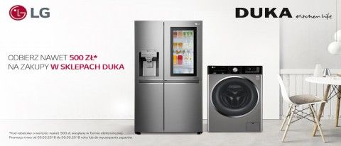Voucher do Duka przy zakupie pralki lub lodówki LG