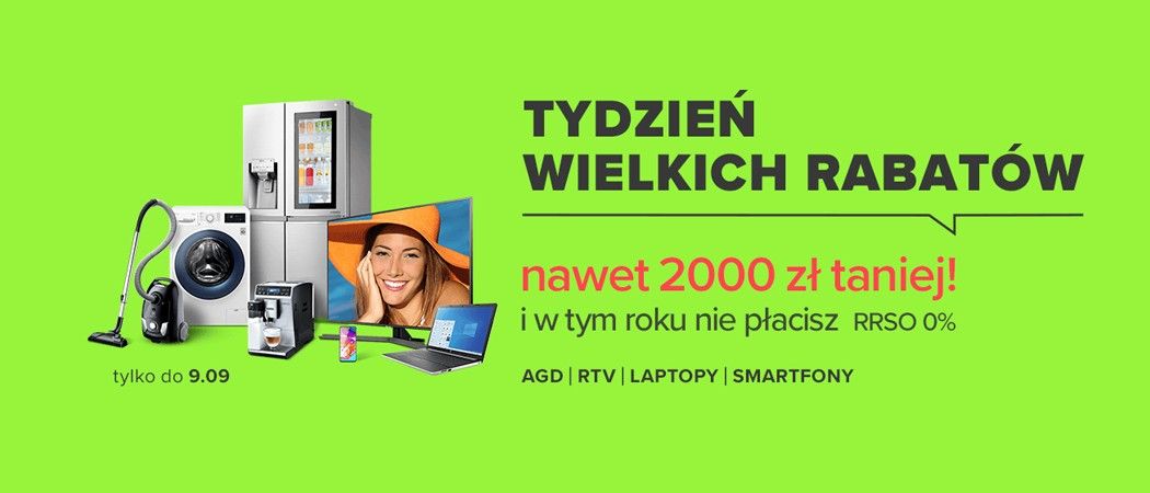 Promocja TYDZIEŃ WIELKICH RABAT&Oacute;W w Neonet - kup wybrane AGD taniej z kodem rabatowym!