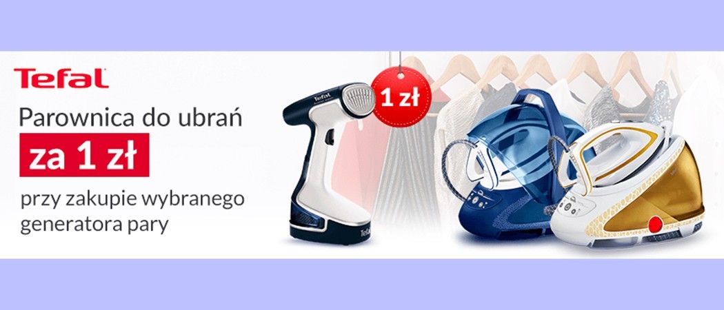 Kup promocyjny generator pary TEFAL i odbierz parownicę za 1 zł w promocji RTV EURO AGD!