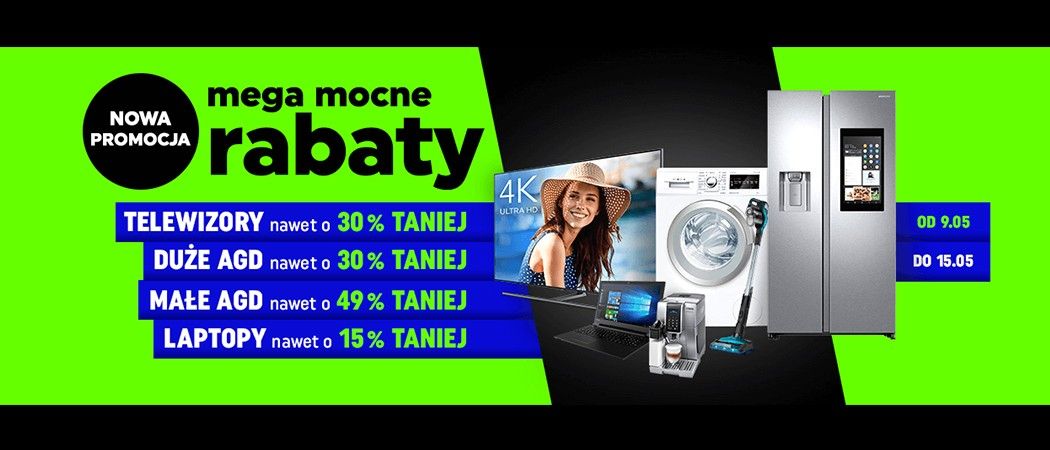 Kup promocyjny sprzęt AGD nawet do 49% taniej w promocji "Mega mocne rabaty" w Neonet!