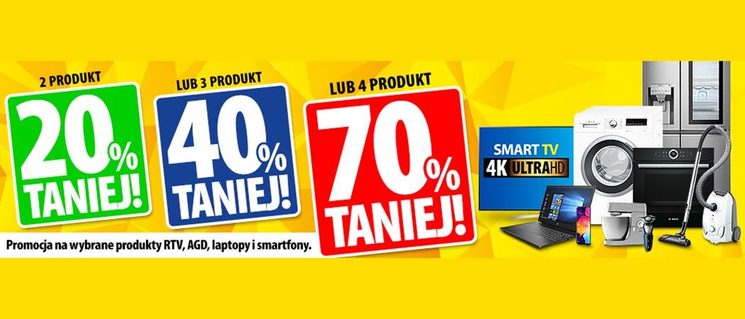 Promocja "Im więcej, tym taniej" w Media Expert - kup wybrane sprzęty z rabatem do 70% na jeden z nich!