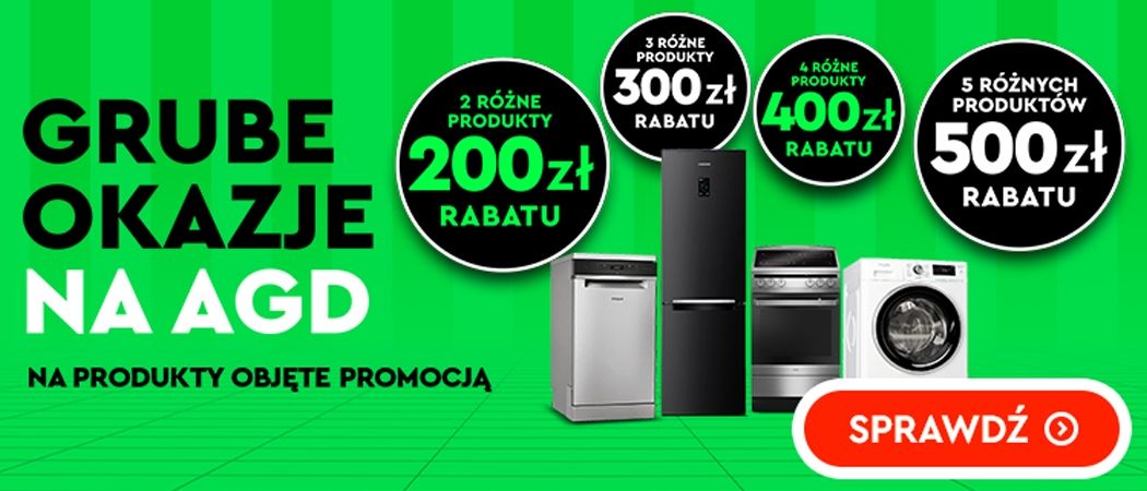 Promocja GRUBE OKAZJE NA AGD w Ole Ole - kup jeszcze taniej wybrane AGD i AGD do zabudowy!