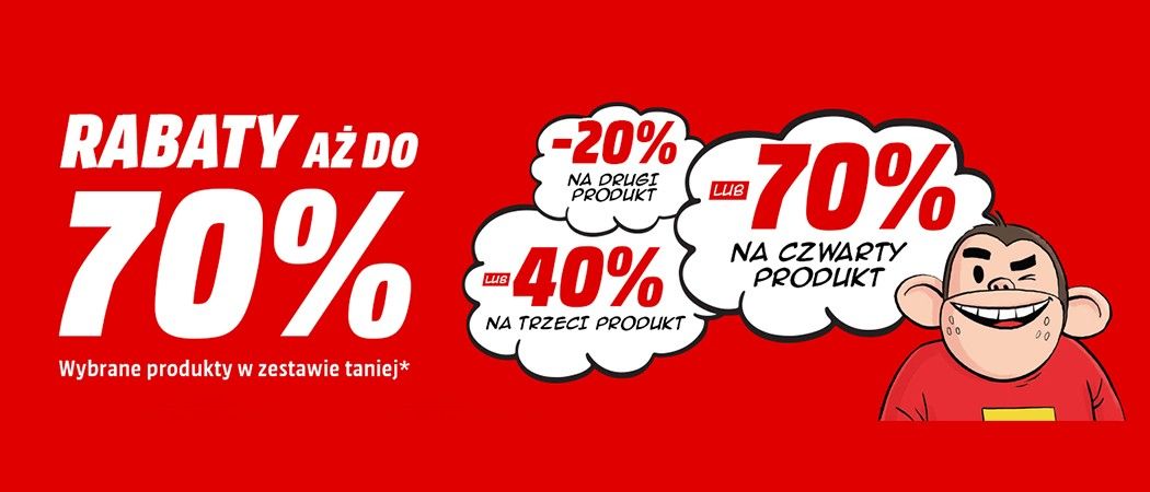 Kup wybrane sprzęty i odbierz nawet do 70% rabatu na jeden z nich w promocji Media Markt!