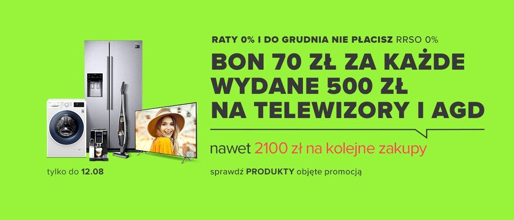 Promocja 70 ZŁ ZA 500 ZŁ w Neonet - kup wybrane AGD i zyskaj bon na kolejne zakupy!