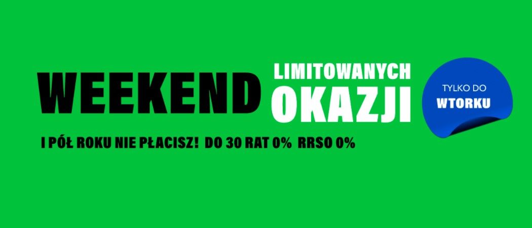 Promocja WEEKEND LIMITOWANYCH OKAZJI w RTV EURO AGD - kup wybrane AGD taniej z kodem rabatowym!