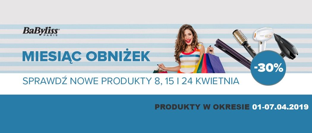 Pierwszy tydzień promocji "Miesiąc obniżek BaByliss" w RTV EURO AGD - kup wybrany sprzęt BaByliss z dodatkowym rabatem!