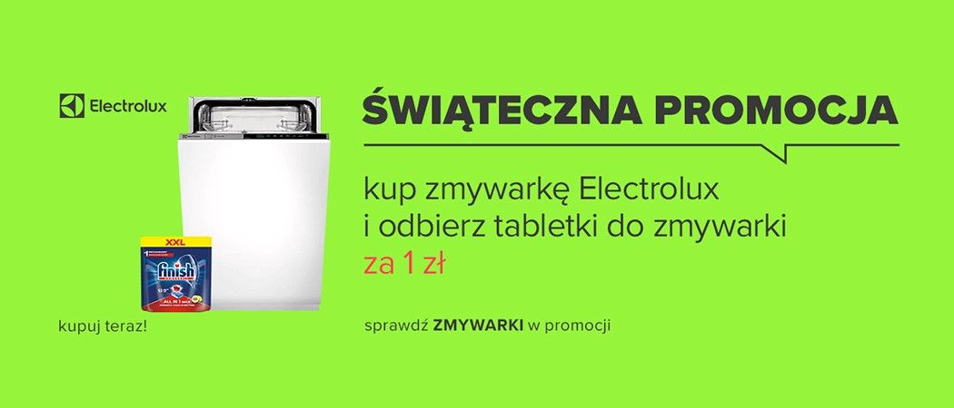 Promocja w Neonet - kup wybraną zmywarkę ELECTROLUX i zyskaj w prezencie tabletki FINISH za 1 zł!