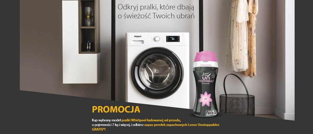 Promocja WHIRLPOOL - kup promocyjną pralkę  i odbierz zapas perełek zapachowych Lenor w prezencie!