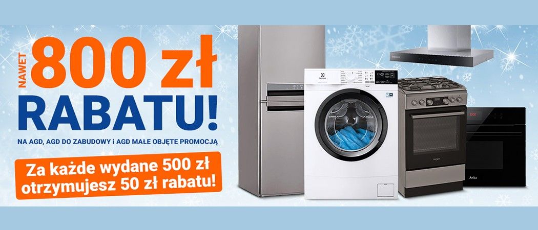 Promocja "Świąteczny rabat" w Avans - kup wybrany sprzęt AGD i odbierz 50 zł rabatu za każde wydane 500 zł!